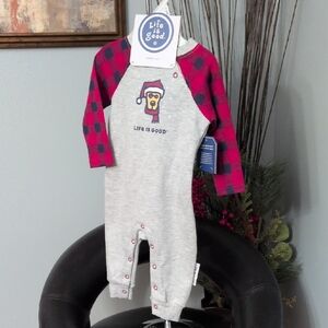 Life Is Good Infant Onesie with Red and Navy Accents